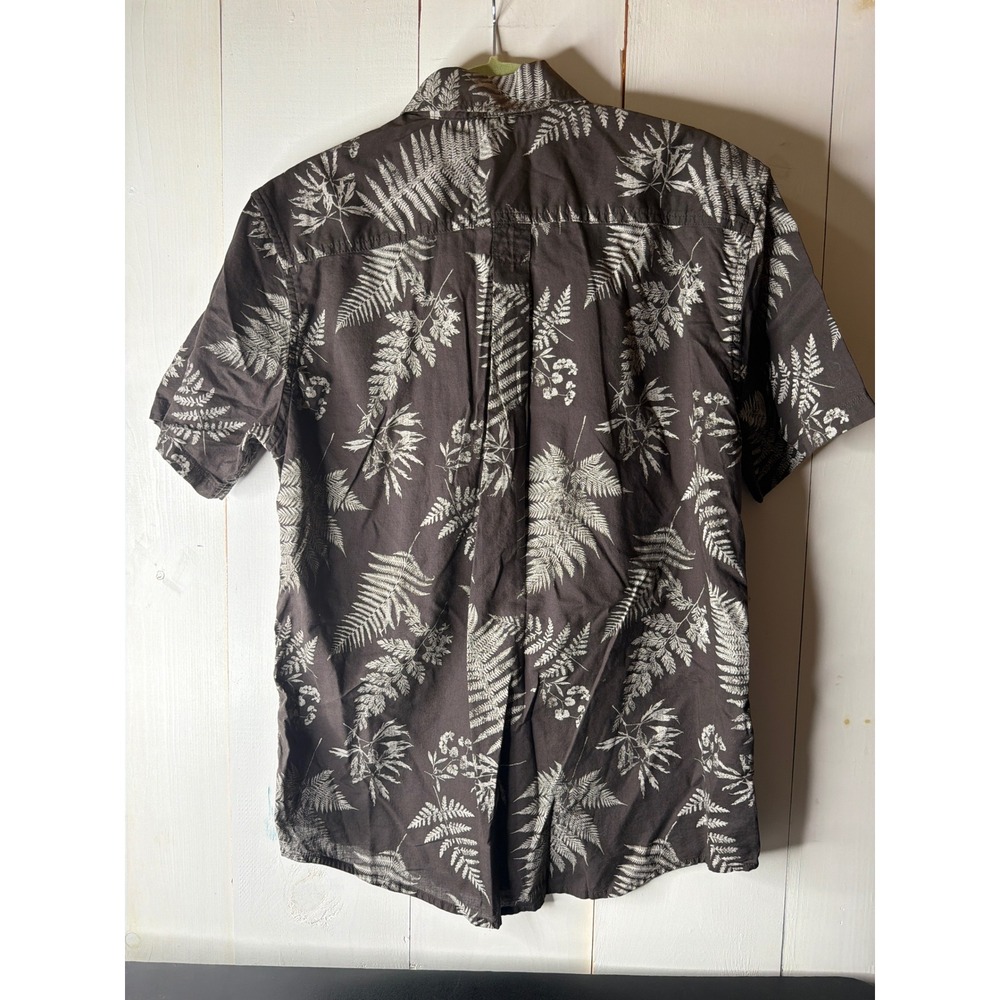 Eddie Bauer Mens M Brown Cotton Fern Print Short Sleeve Shirt - Picture 13 of 14